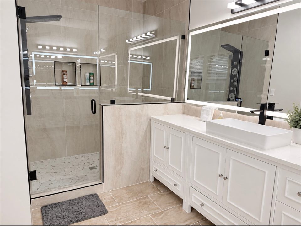 Shower and vanity, The Guest House