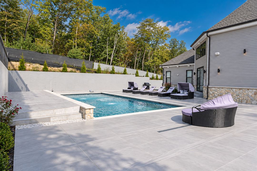 Loungers by the pool, The Main Villa